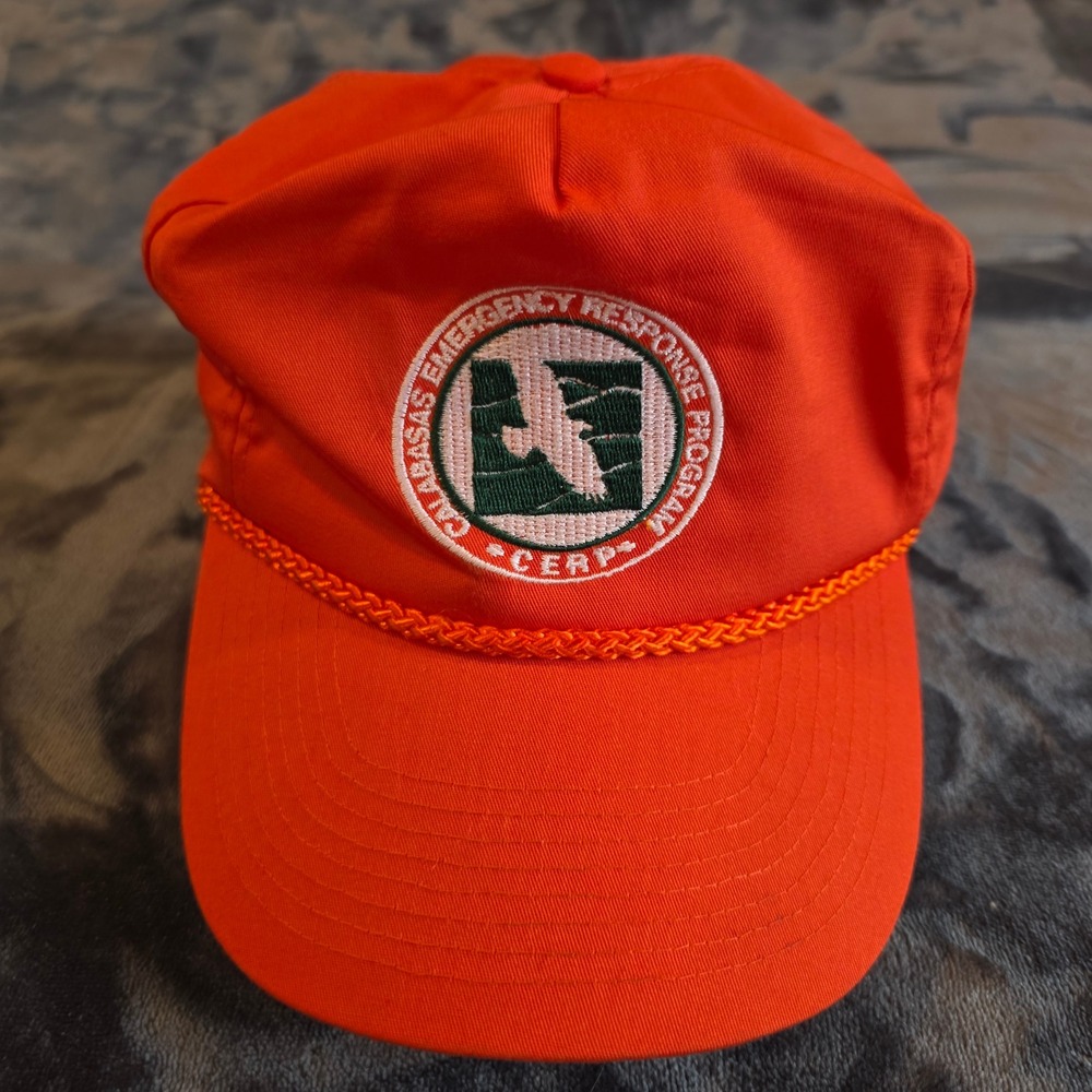 Vintage Nissin Cap Calabasas Emergency Response Program CERP Orange Snapback Hat